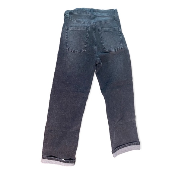 black high rise straight legged jeans with rips size 00 worn once - Picture 2 of 4